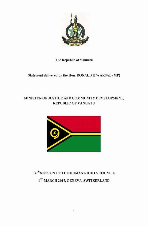 Vanuatu, High-Level Segment - 7th Meeting, 34th Regular Session Human Rights Council