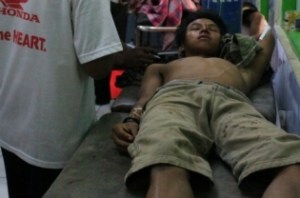 alah satu korban penembakan di Nafri, Abepura, Papua pada Senin (1/8) dini hari. (Foto: SP/Robert Isidorus Vanwi)	