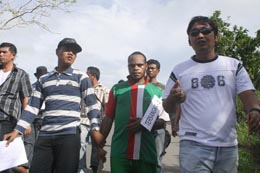 Suasana rekonstruksi kasus pembunuhan Nafri, tanggal 2 Agustus 2011.